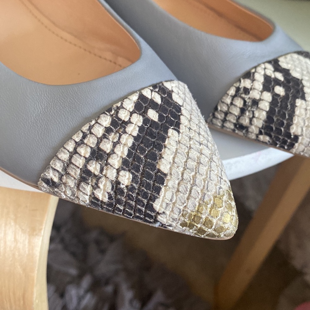 Agl Leather Python Snake Print Mika Cap Toe Balle… - image 4